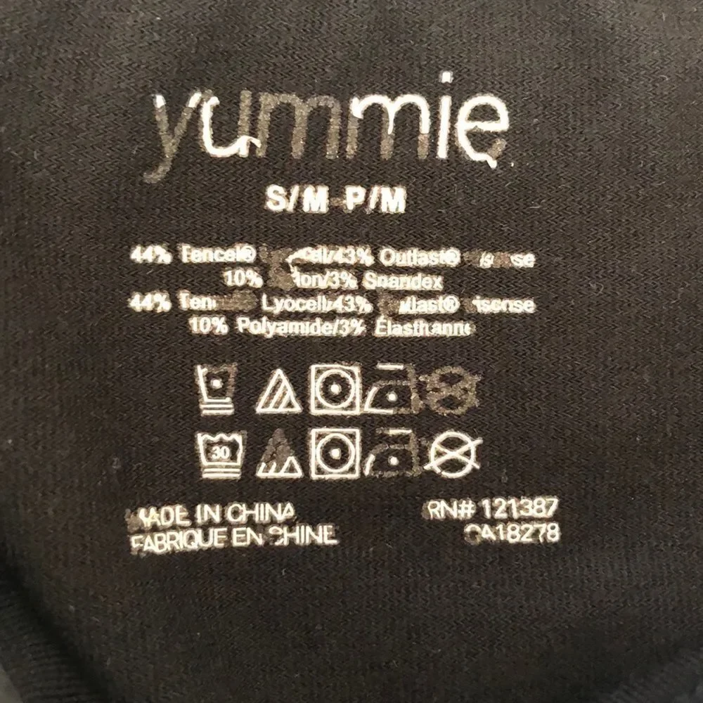 Yummie Black Full Coverage Sports Bra Sz S/M